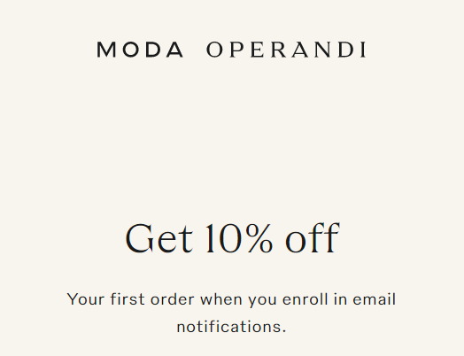 Moda Operandi クーポン